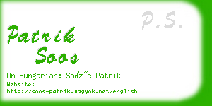 patrik soos business card